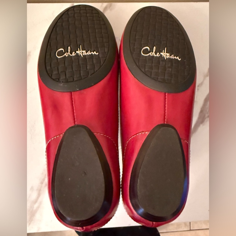 Cole Haan Red Fringe Leather Loafers, Size 6-1/2, NIB - Picture 9 of 12